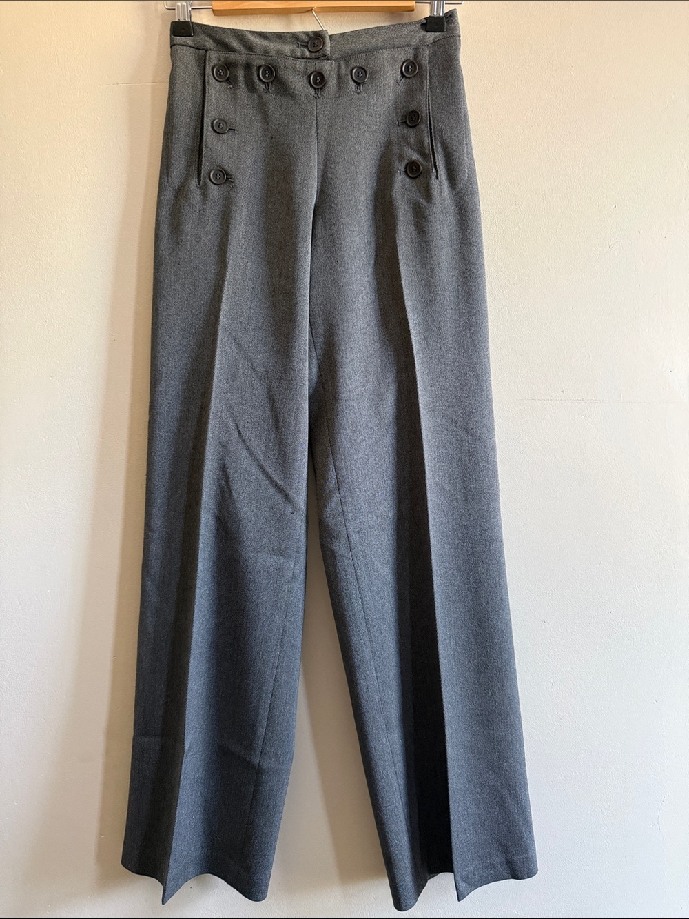 Trina Turk Gray Sailor Style Wide-Leg Women’s Dress Pants